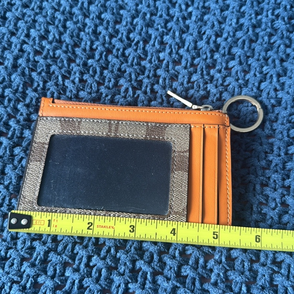 Coach Orange and Brown Card Holder - Picture 3 of 7